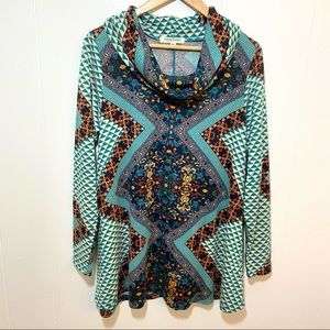 Living Doll Boho Cowlneck Knit Top Sz 0X